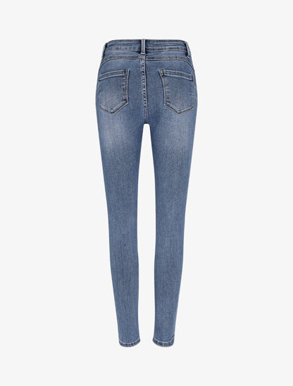 Jean skinny push up à taille haute - Bleu - 2