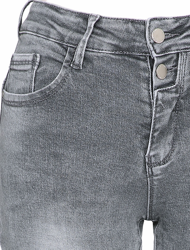 Jean skinny taille standard délavé - Gris - 3