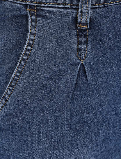 Jean boyfriend 7/8 à revers - Bleu denim - 3
