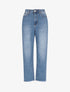 Jean mom fit à bas effiloché - Bleu denim - 4