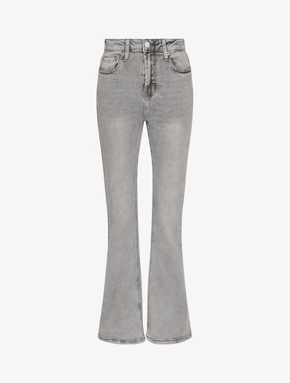Jean flare à taille haute - Gris - 1