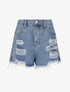 Short en jean déchiré - Bleu clair - 4