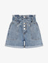 Short paperbag taille haute - Bleu denim - 4