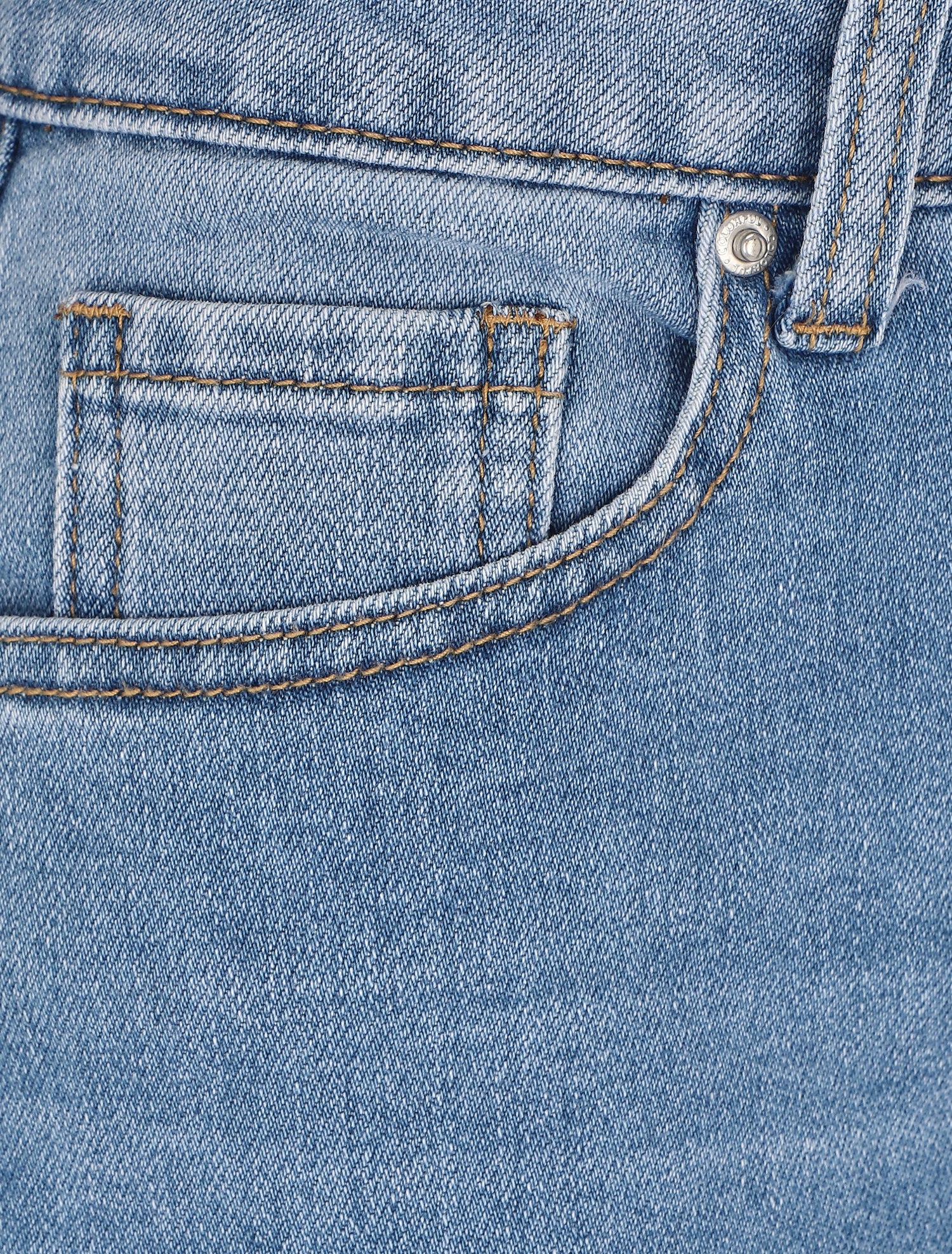 Bermuda uni à bord effilochés - Bleu denim - 3