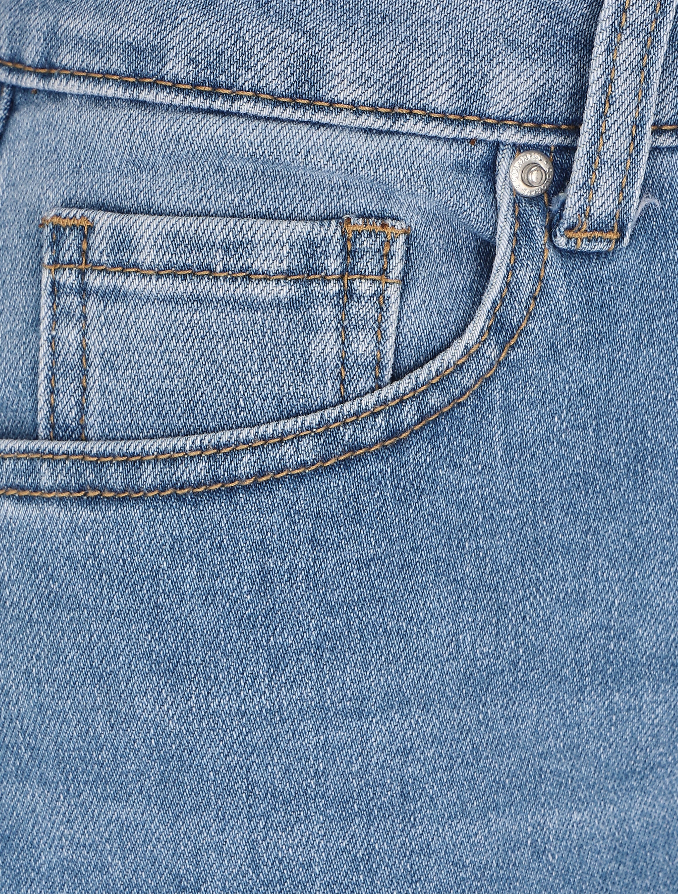 Bermuda uni à bord effilochés - Bleu denim - 3