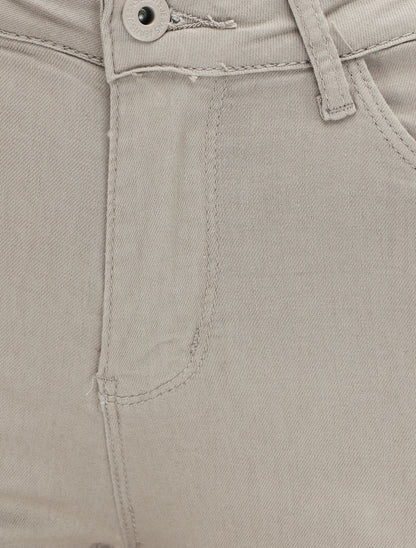 Jean slim uni push up - Taupe - 3