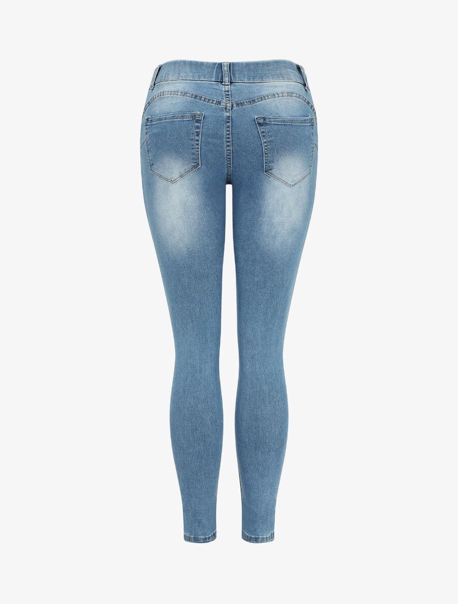 Jean skinny delavé push up - Bleu denim - 2
