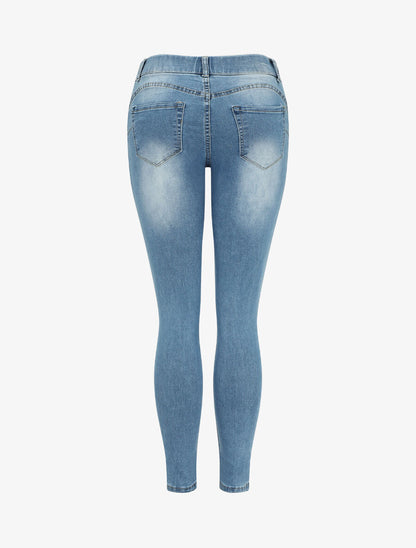 Jean skinny delavé push up - Bleu denim - 2