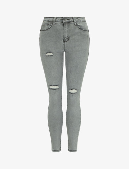 Jean push up déchiré - Gris - 4