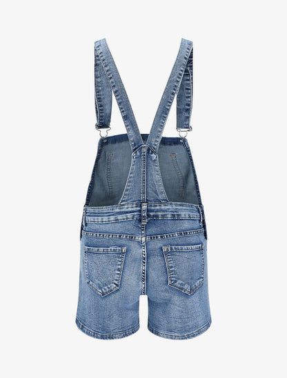 Salopette short en jean - Bleu - 2