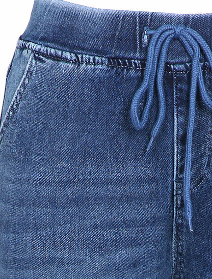 Jogpant basique en jean - Bleu - 3