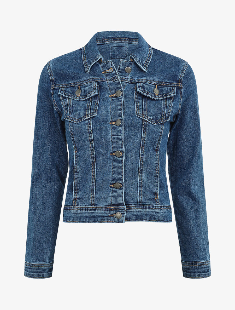 Veste en jean ajustée - Bleu denim - 4