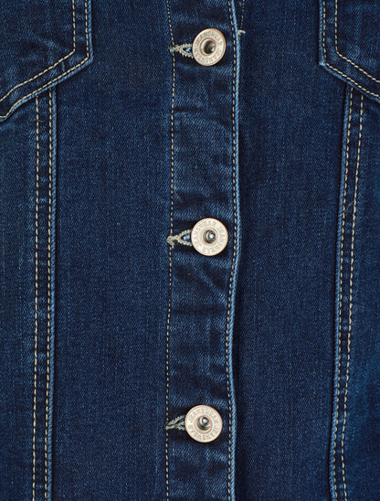 Veste en jean ajustée - Bleu - 3