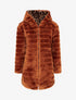 Manteau réversible en fourrure synthétique - Brique - 1