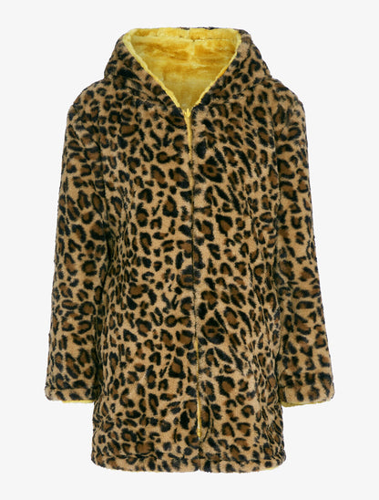 Manteau réversible en fourrure synthétique - Moutarde - 3