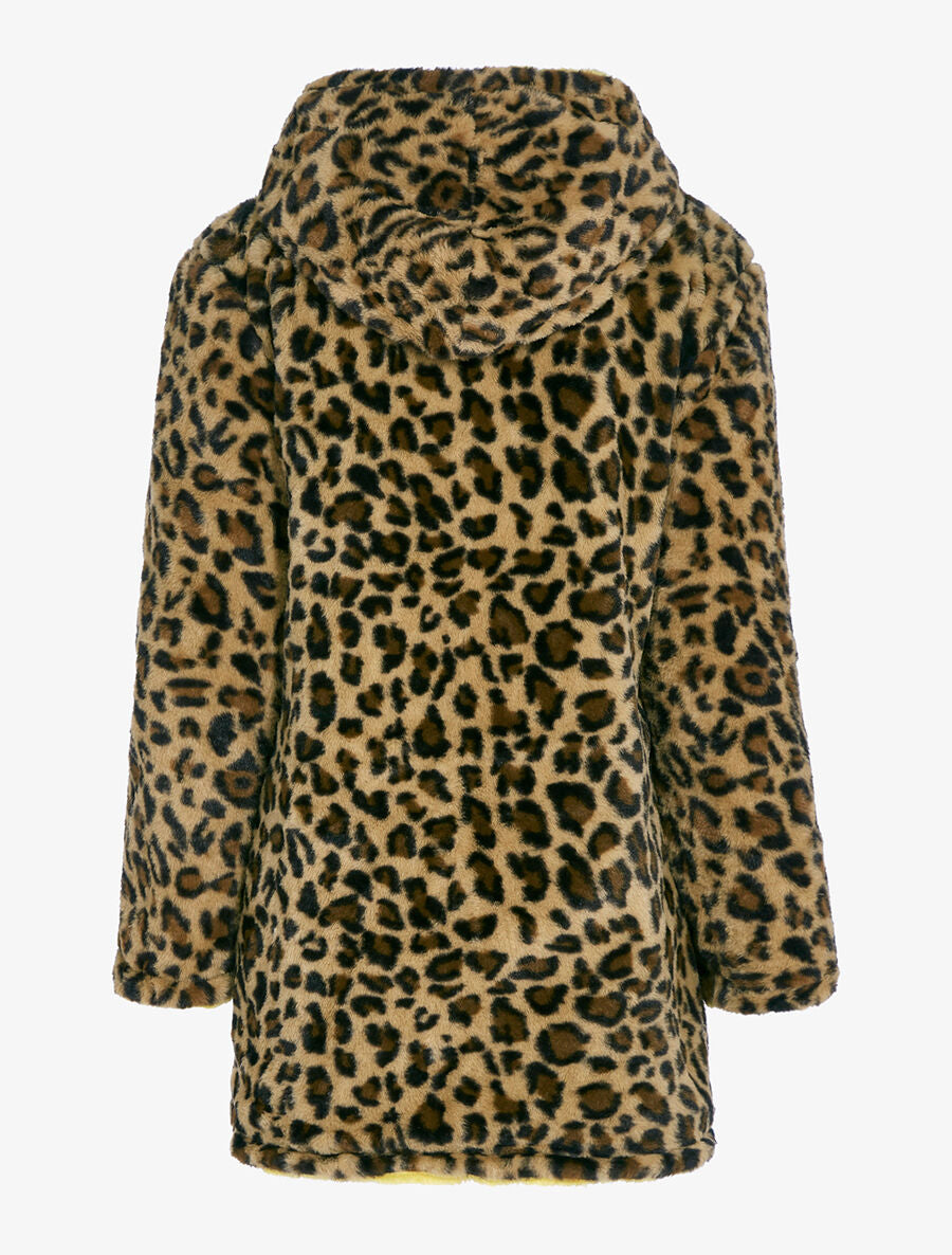 Manteau réversible en fourrure synthétique - Moutarde - 4