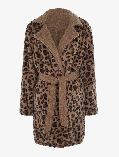 Manteau réversible effet laine bouclette - Camel clair - 3