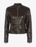 Veste effet croco à coutures ajourées - Marron foncé - 1
