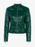 Veste effet croco à coutures ajourées - Vert - 1