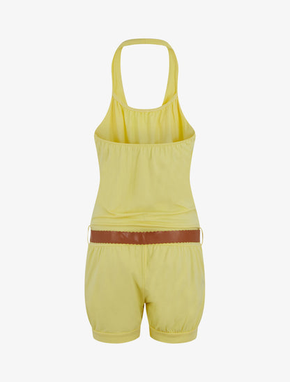 Combishort dos nu à revers - Jaune citron - 2