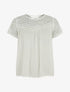 Top uni en voile et dentelle - Blanc - 1