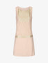 Robe courte en dentelle et sequins - Rose pâle - 4