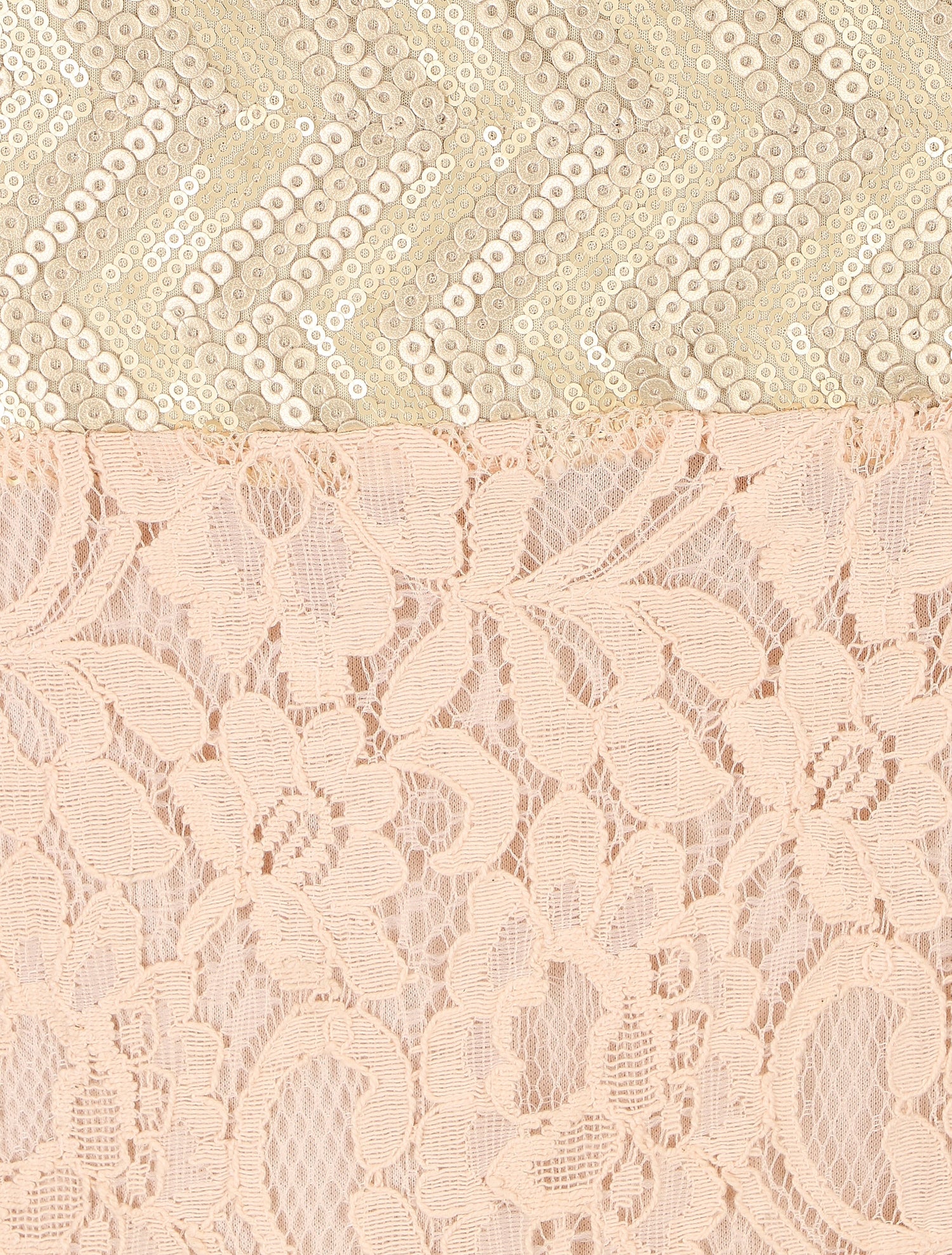 Robe courte en dentelle et sequins - Rose pâle - 3