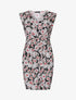 Robe à fleurs et col V - Noir/rouge - 1