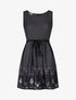 Robe patineuse à pois et fleurs - Noir - 4