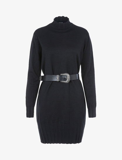 Robe-pull stretch coupe boule - Noir - 3