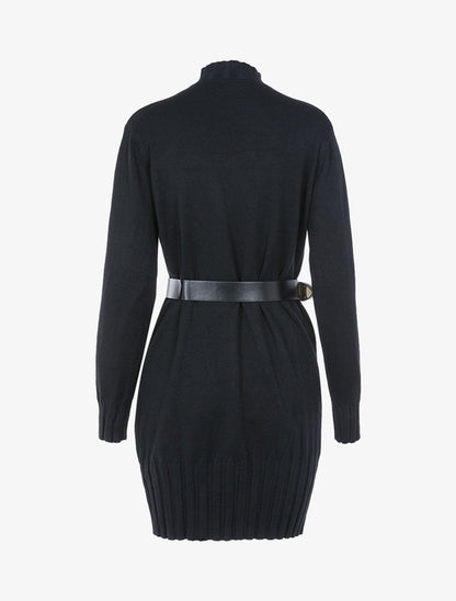 Robe-pull stretch coupe boule - Noir - 2