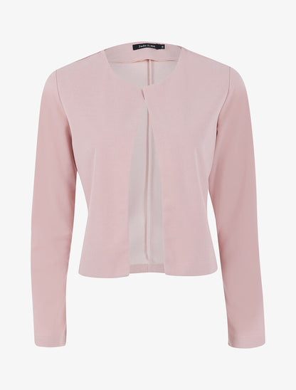 Veste courte à col rond - Rose - 1