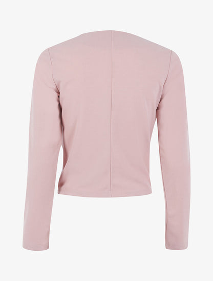 Veste courte à col rond - Rose - 2