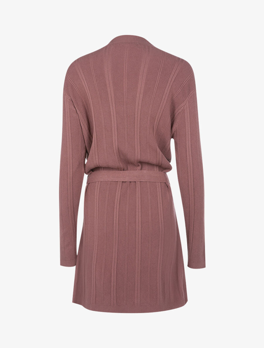 Robe pull ceinturée - Rose foncé - 2
