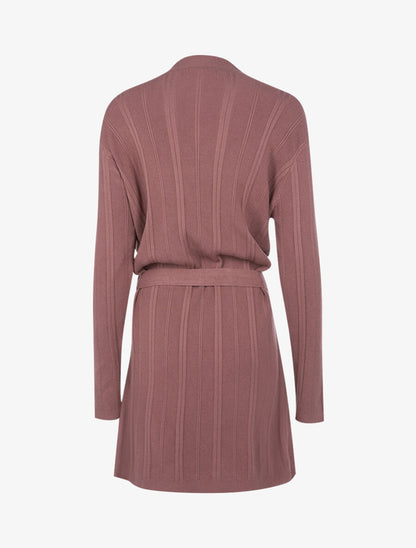 Robe pull ceinturée - Rose foncé - 2