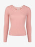 Pull côtelé à dos ajouré en crochet - Rose - 4