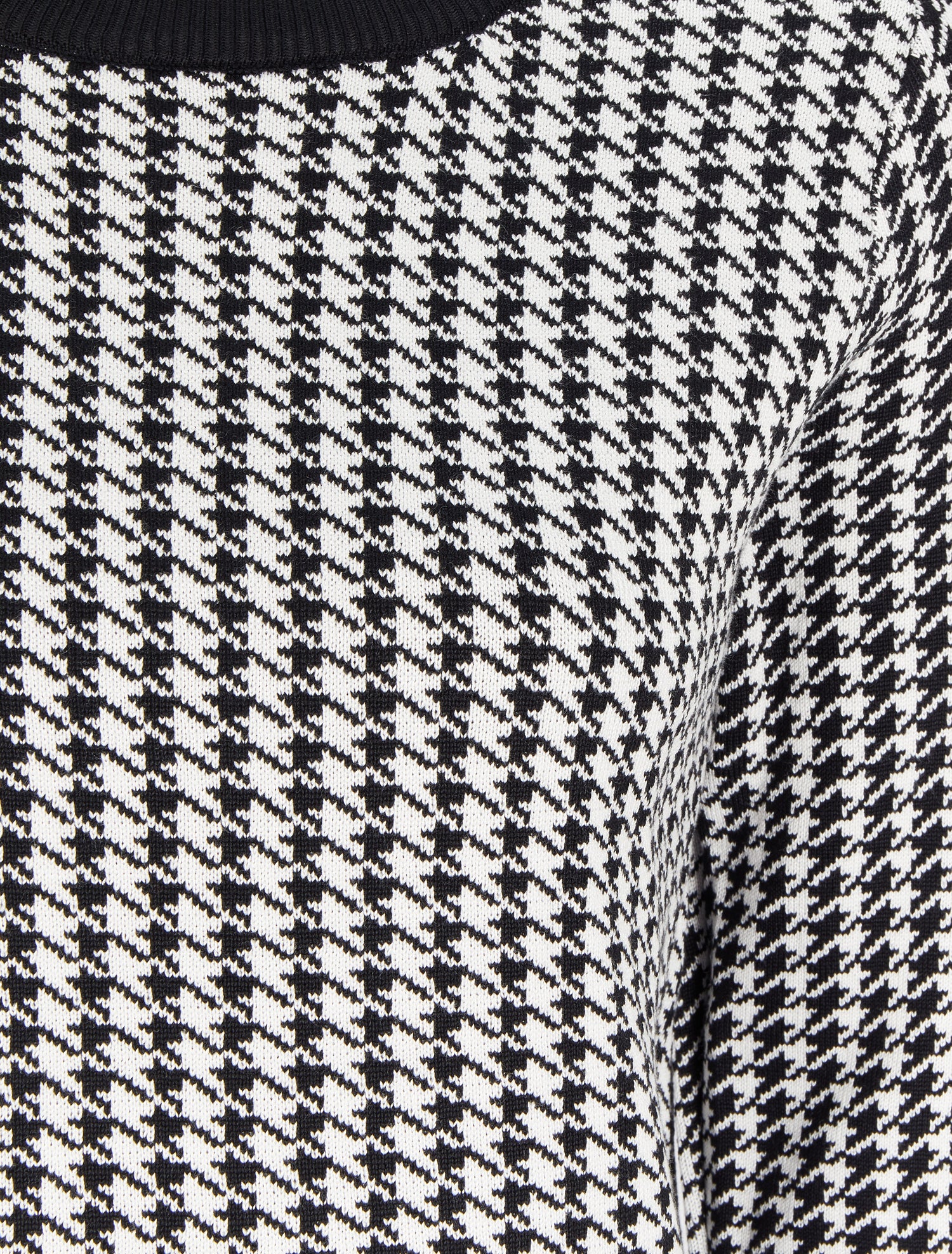 Pull imprimé pied-de-coq - Blanc/noir - 3