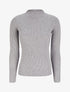 Pull col montant côtelé - Gris chiné - 1