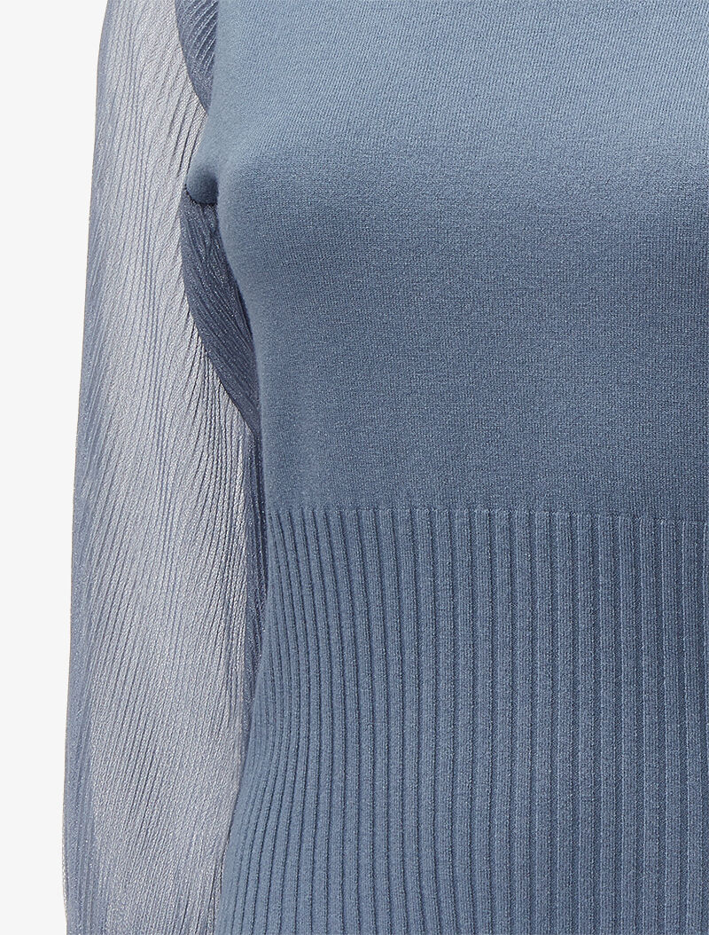 Pull à manches accordéon transparentes - Gris - 3