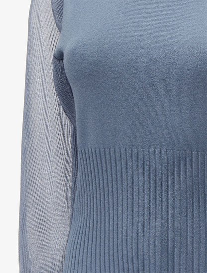 Pull à manches accordéon transparentes - Gris - 3