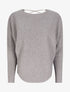 Pull à dos en crochet ajouré et manches dolman - Gris chiné - 1