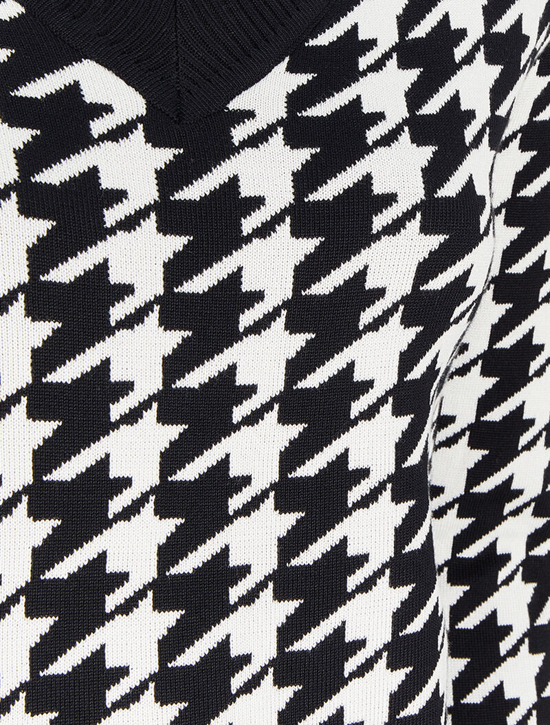 Pull col V à imprimé - Noir/blanc - 3