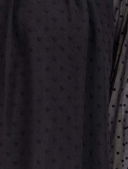 Blouse en plumetis à col mao - Noir - 3