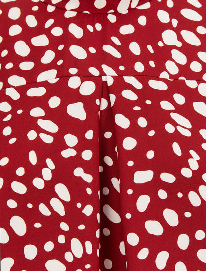 Top boule à imprimé dalmatien - Rouge - 3