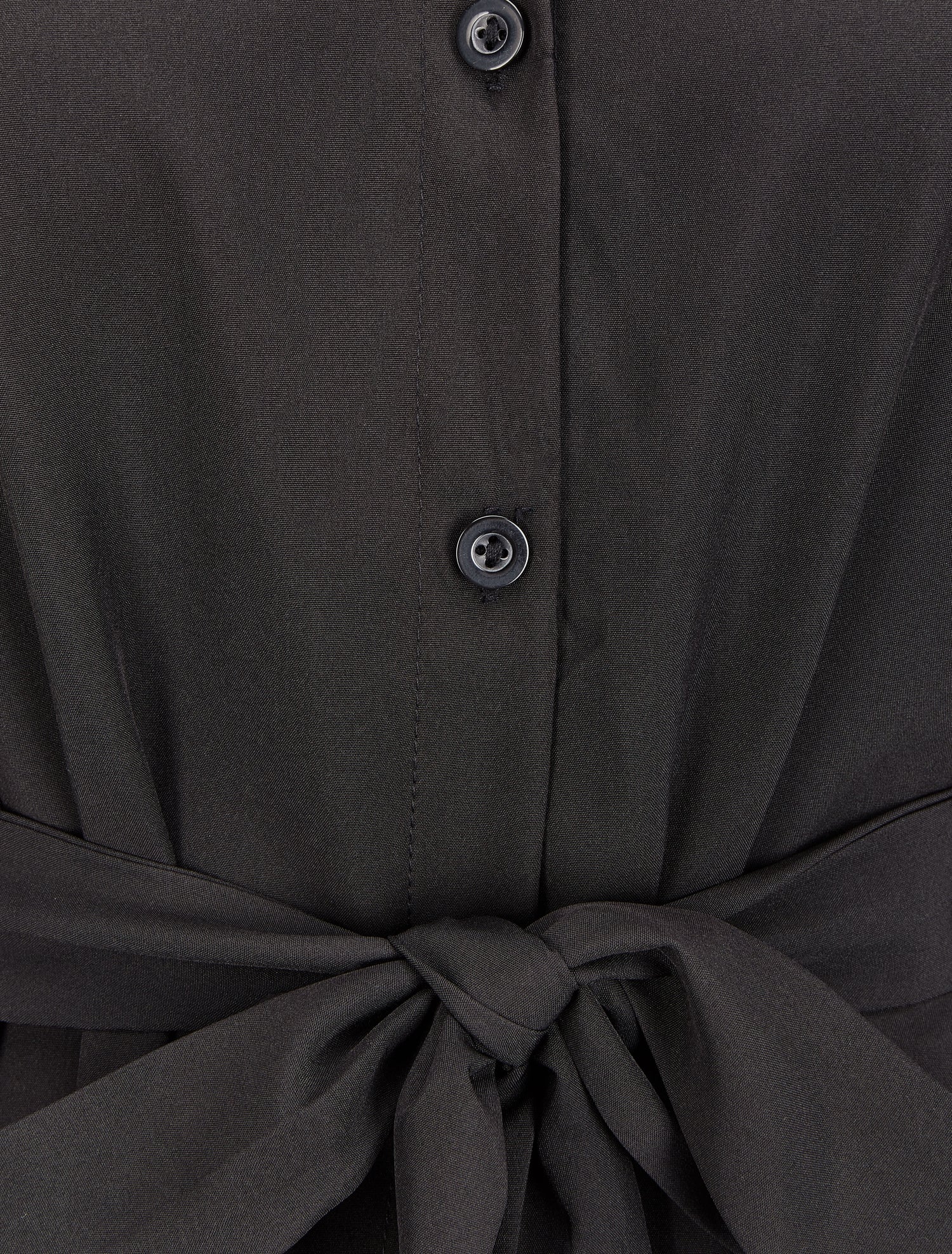 Robe chemise ample à ceinture - Noir - 3