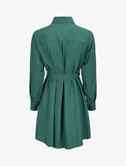 Robe chemise ample à ceinture - Vert émeraude - 2