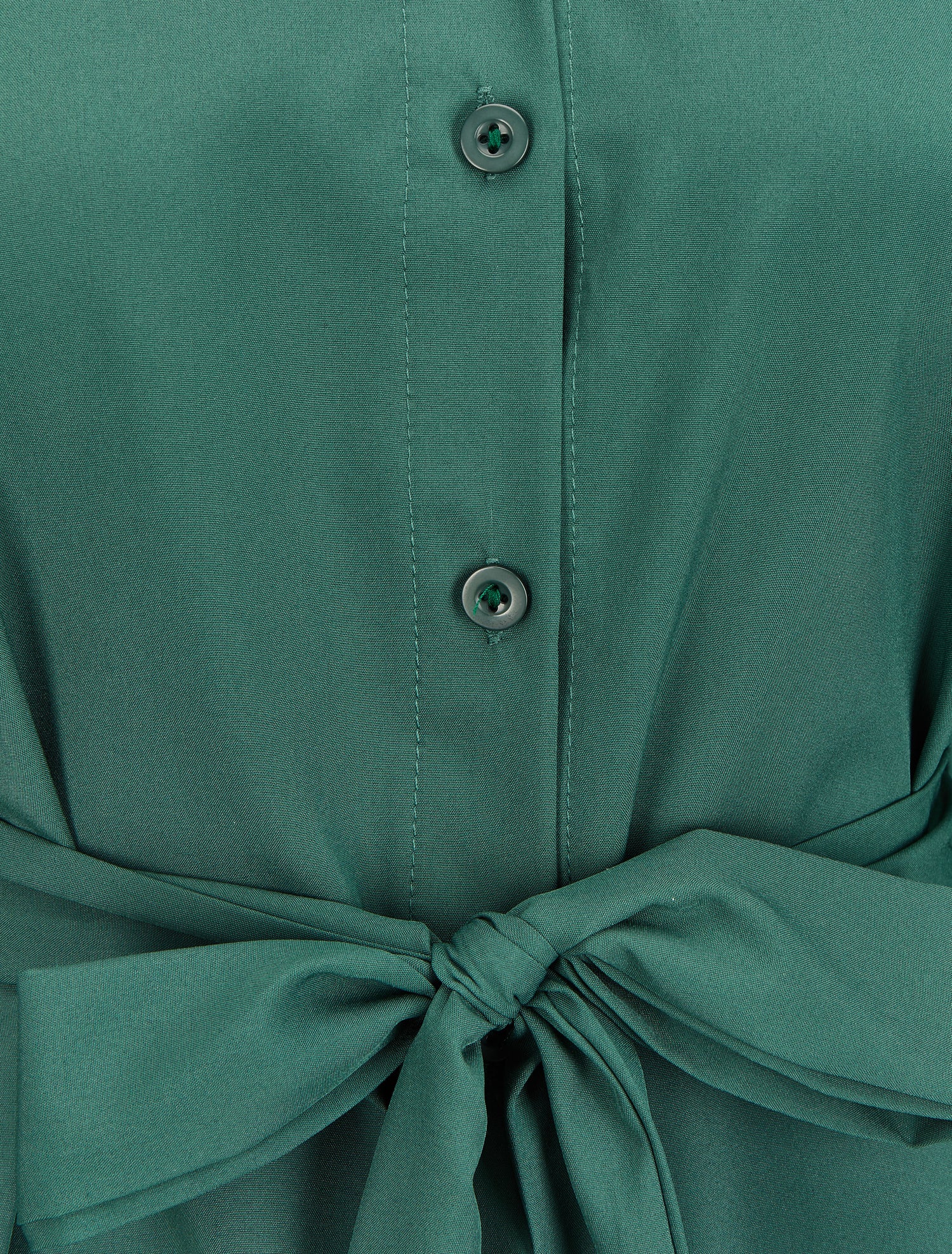Robe chemise ample à ceinture - Vert émeraude - 3