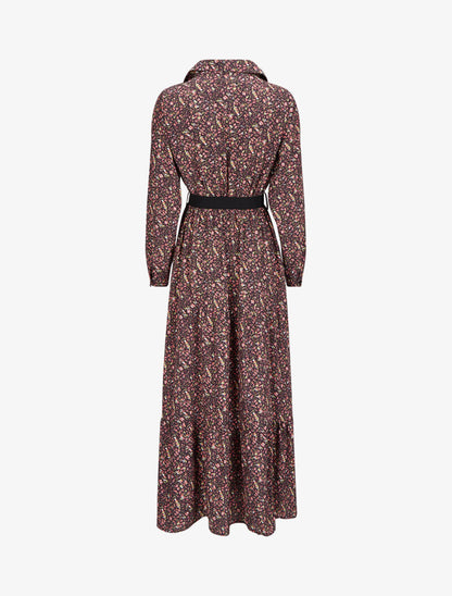 Robe longue bohème à imprimé fleuri - Prune - 2