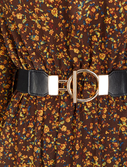 Robe longue bohème à imprimé fleuri - Marron - 3