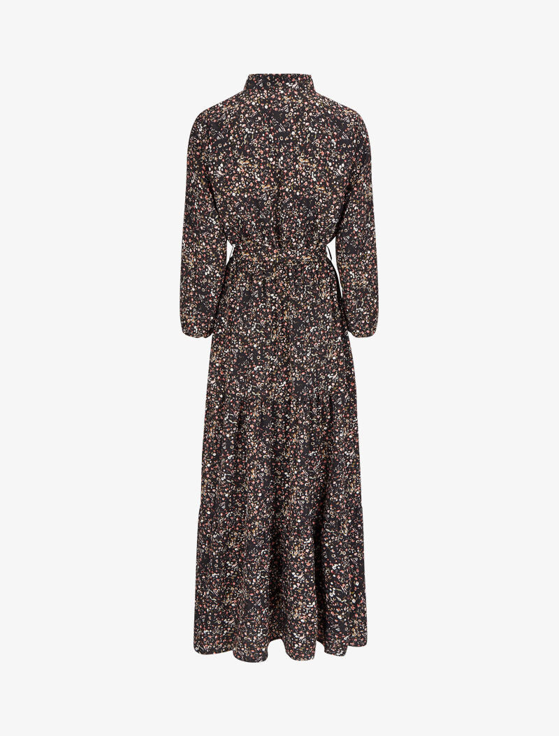Robe longue à imprimé fleurs sauvages - Noir - 2